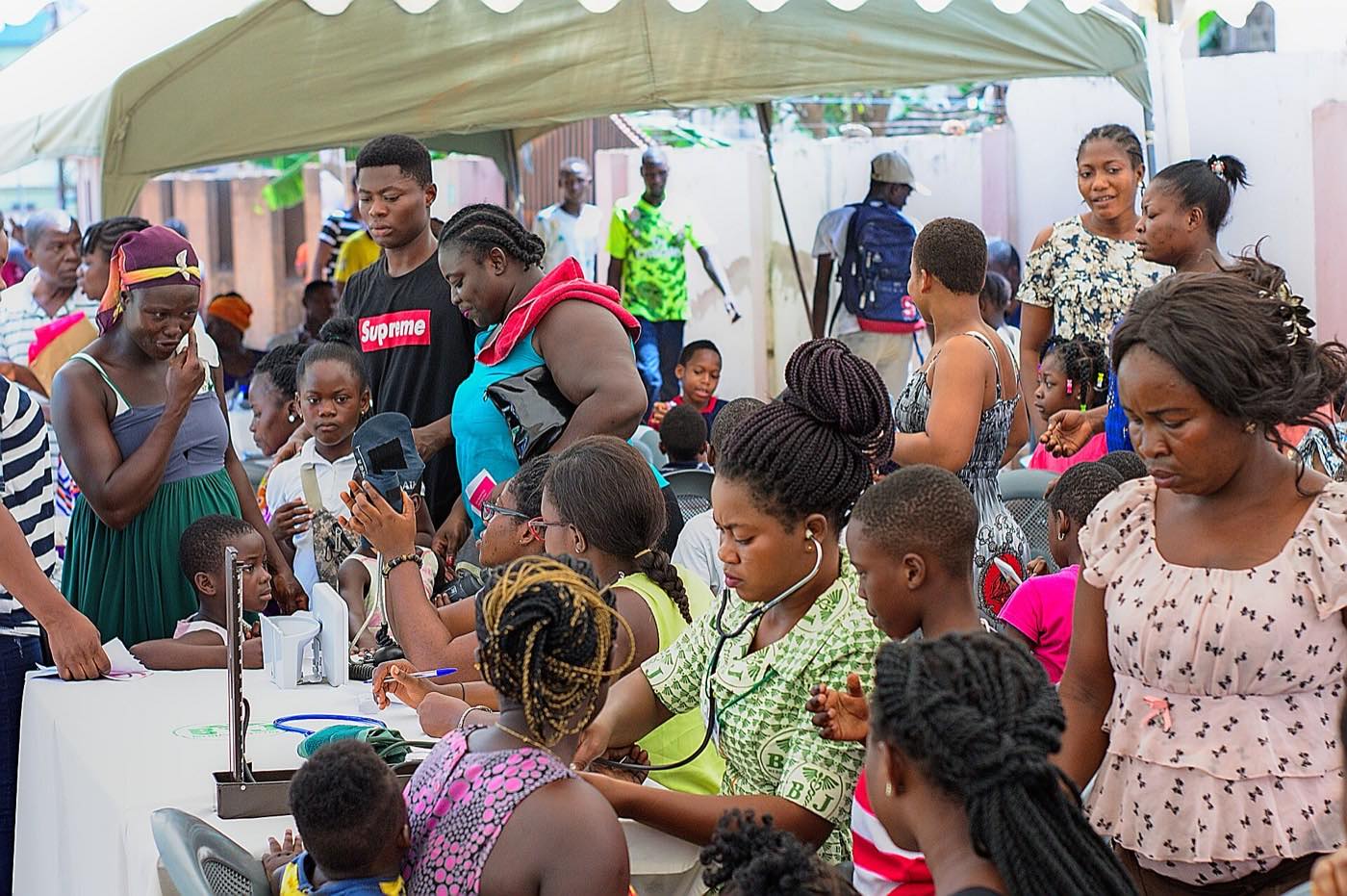 Illustrative image: Residents attending a community health screening